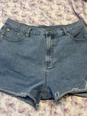 🍄Casual High-Rise Light Blue Denim Shorts